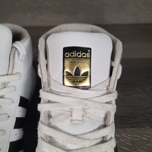 Adidas Pro Model S85956 High Top White/Black Men’s Size 9 - Picture 5 of 11